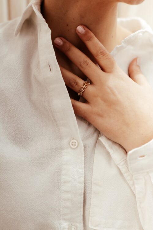 Bague - Plaqué Or - By 164 - Plume