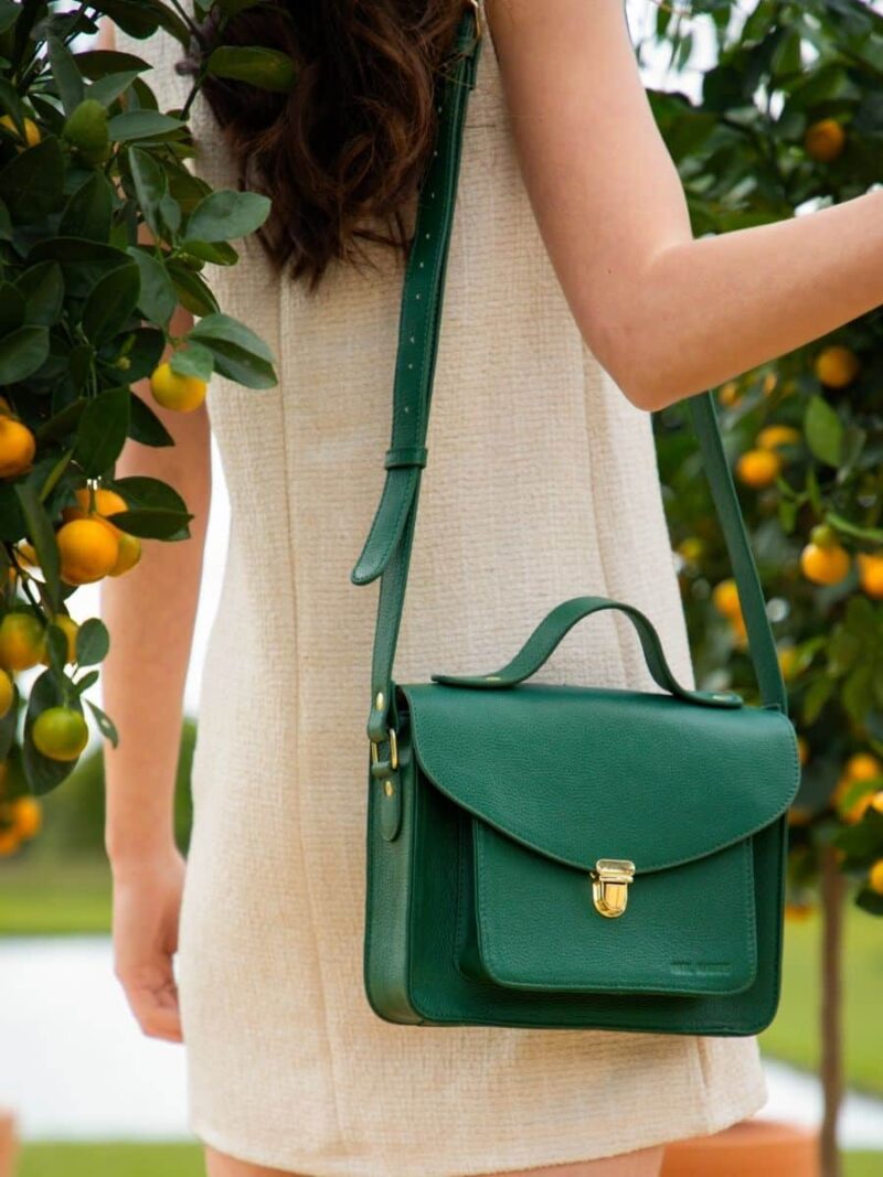 sac a main cuir vert femme paul marius mademoiselle george azur vert imperial 06