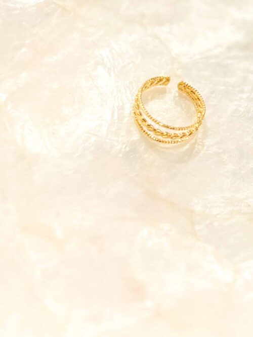 Bague ajustable plaqué or - By Sidonie - Aby