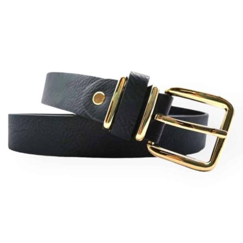 Ceinture avec boucle doré - Manu - Noir