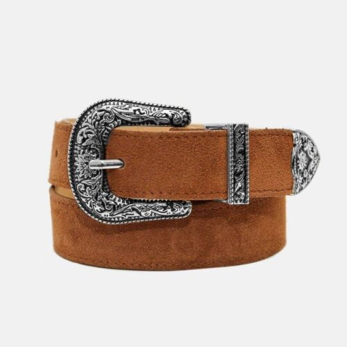 Ceinture en cuir avec boucle - Florence - Camel