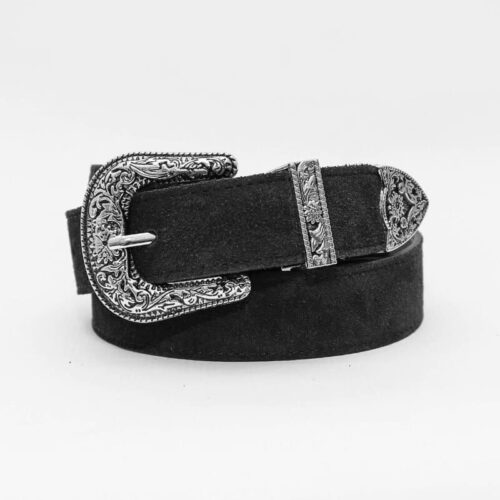 Ceinture en cuir avec boucle - Florence - Noir