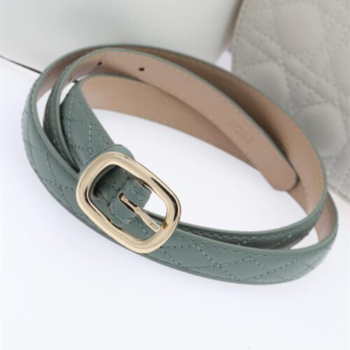 Ceinture texturé avec boucle doré - Maelle - Céladon