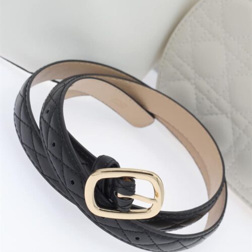 Ceinture texturé avec boucle doré - Maelle - Noir