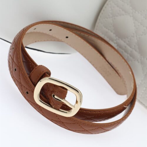 Ceinture texturé avec boucle doré - Maelle - Terracotta