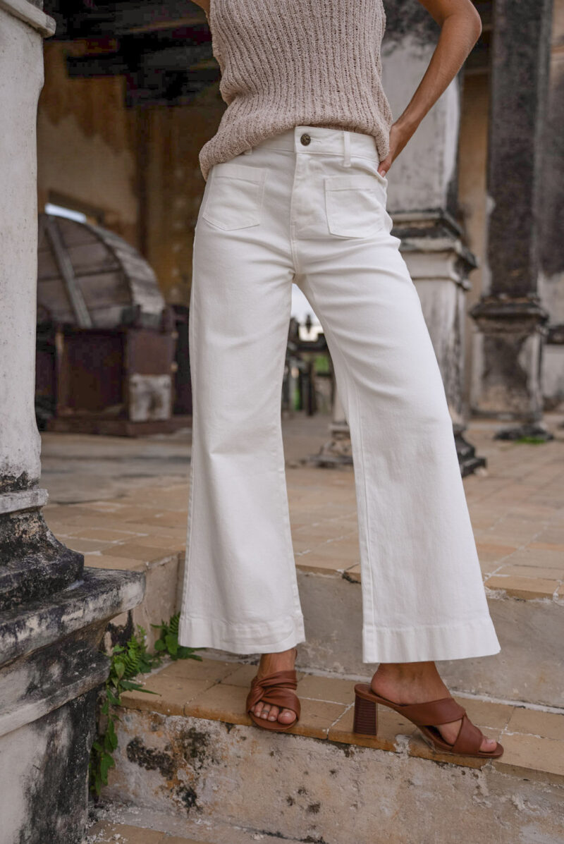 jeans wide leg court gasparette blanc 03