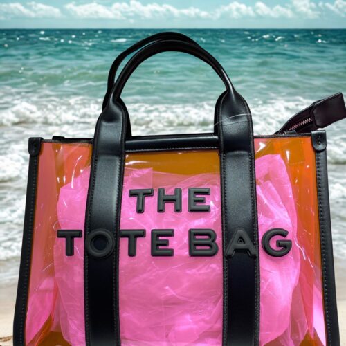 Sac cabas bi-matière vinyle - The Tote Bag - rose