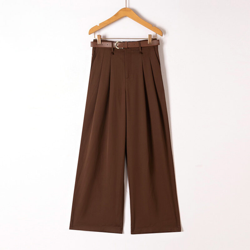 pantalon a pinces fluide avec ceinture samy cafe 03