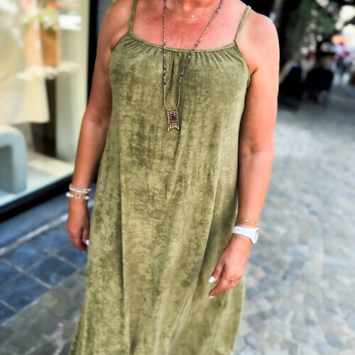 Robe en éponge fines bretelles réglables - Erin - kaki