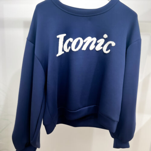 Sweat avec bandes ultra doux - iconic - marine