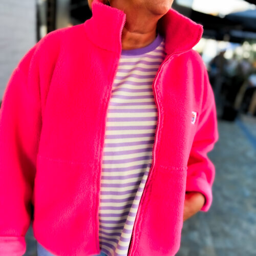 Veste cocooning avec petit col - Alia - fuschia