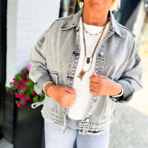 Veste en jeans oversized - Zoé - gris