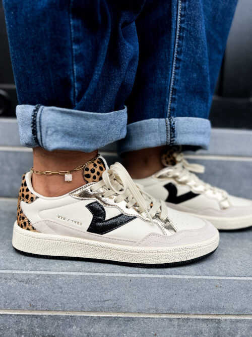 Baskets de sport pour femme - Victoria - SMASH - ANIMAL PRINT - Crême