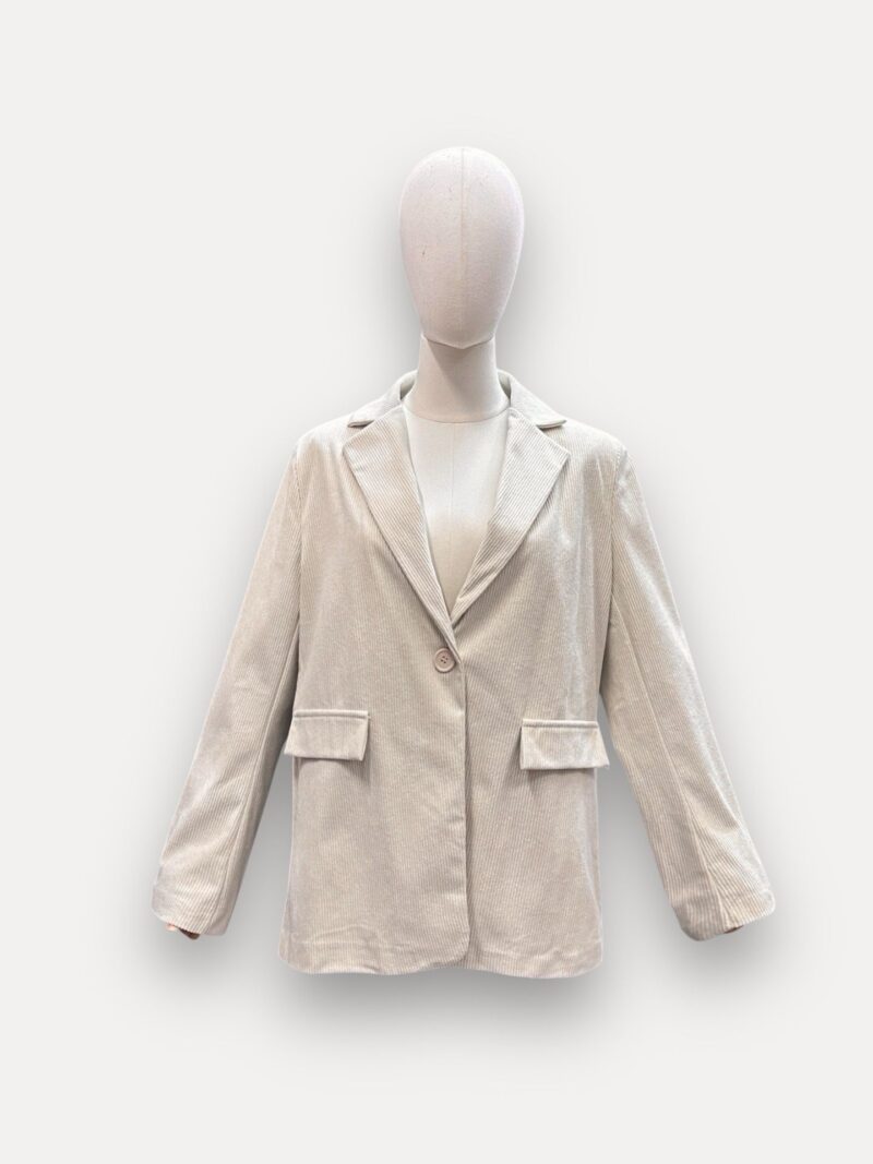 Blazer en velours coupe oversize beige Dame 18086 2