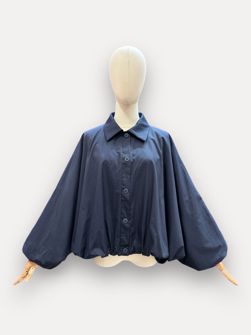 Chemise ample coupe ballon marine Dame 18095 2