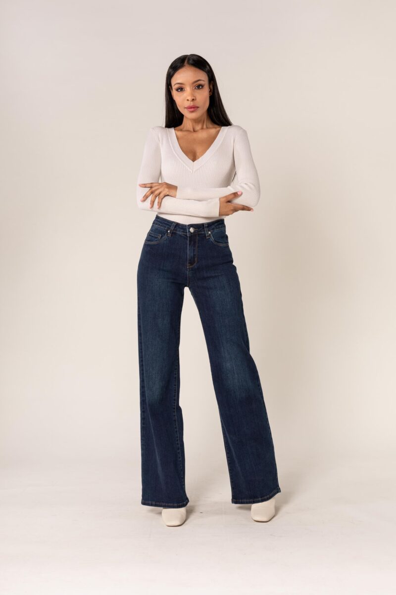 Jeans flare special GRANDE Anais bleu fonce Dame 17992 2