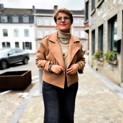 Home 5 Manteau court oversized - Manon - camel