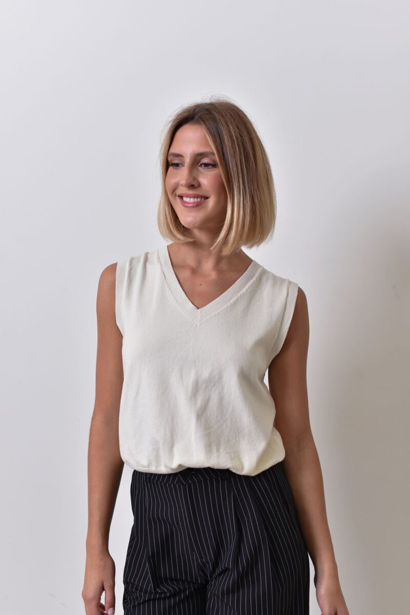 Pull sans manche Blanc All 18283 2