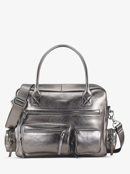 Sac cours multipoches cuir pour femme LeDandy 90's - Acier