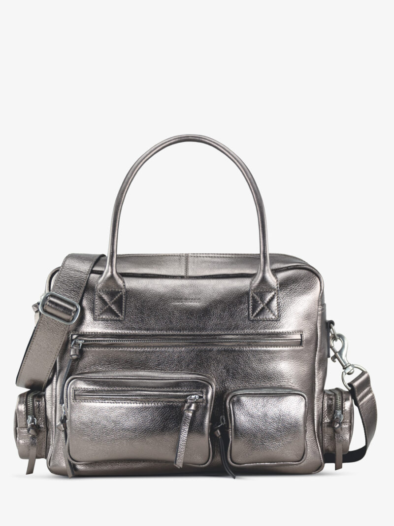 Sac cours multipoches cuir pour femme LeDandy 90s Acier Paul Marius 18227 2