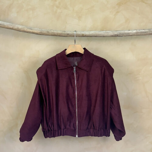 Veste en suédine avec épaulette - Paula - Bordeaux