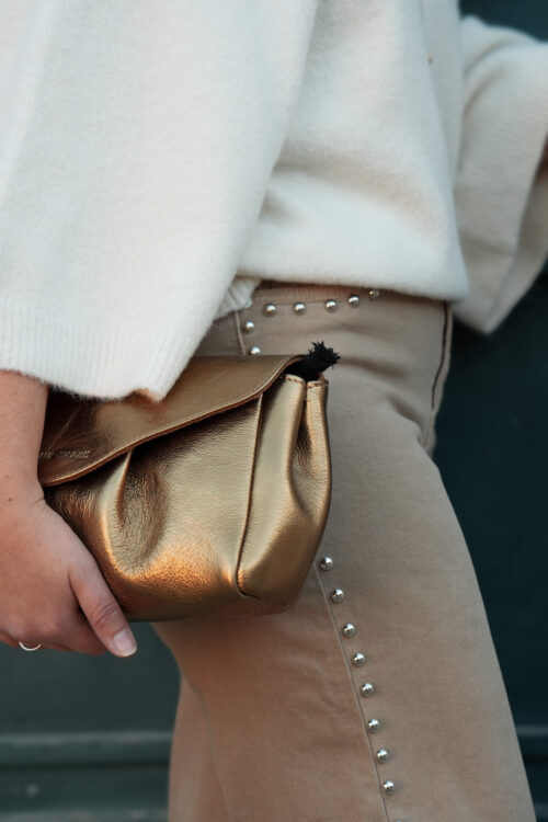 Jeans avec détails bijoux - Beige