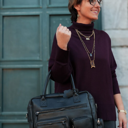 Pull en maille - Col montant - Figue