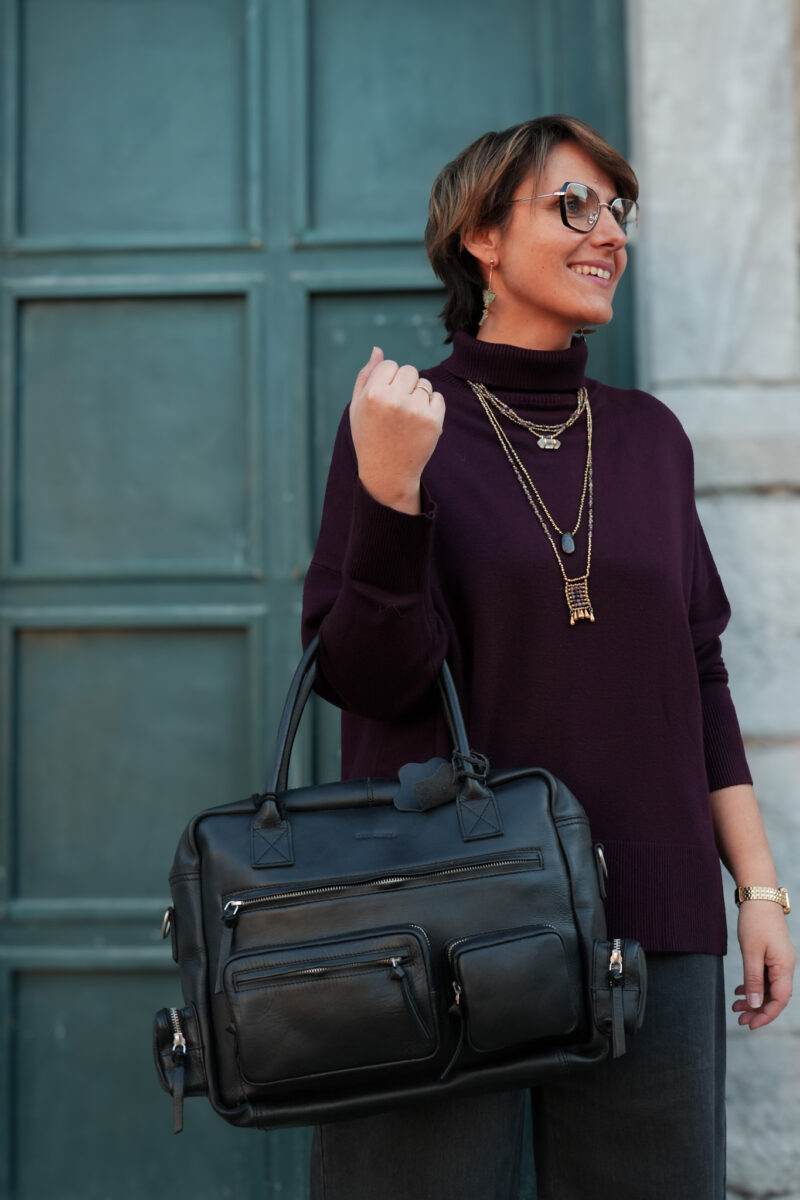 pull en maille col montant figue 05