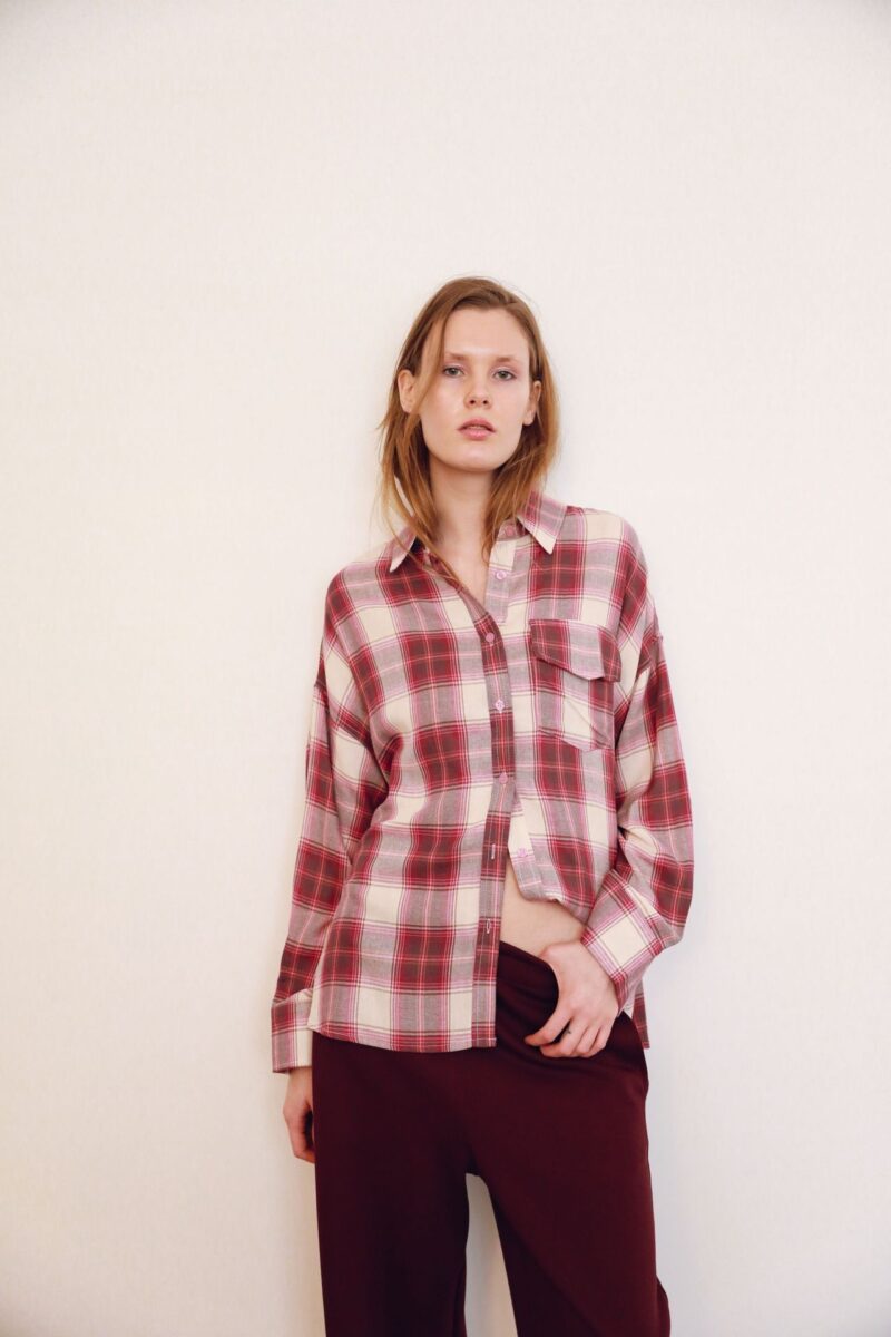 Chemise a carreaux Rose Dame 18528 2