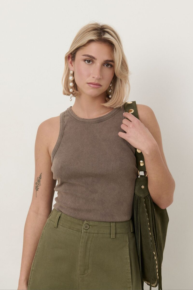 Debardeur delave Marron Dame 18540 2