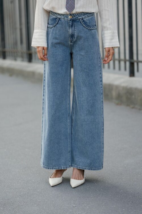 Jeans Palazzo - Lydie - Bleu vintage