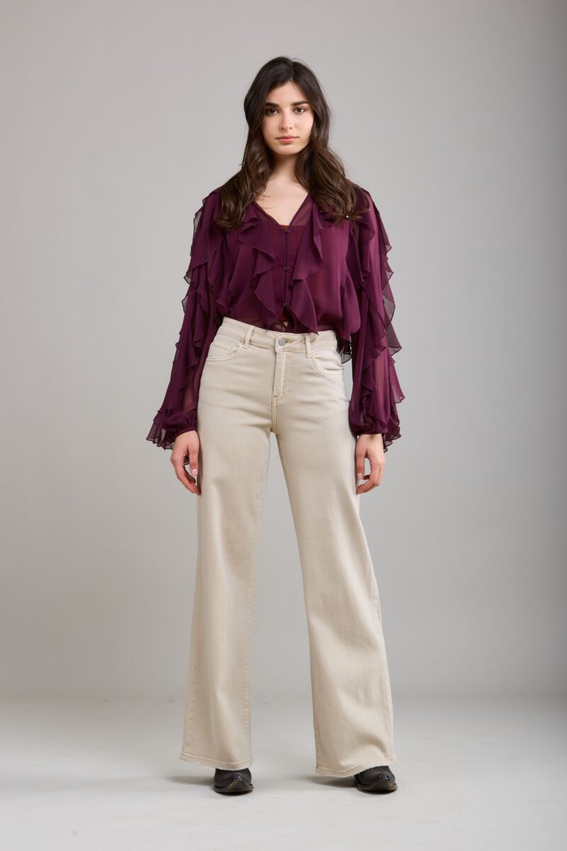 Jeans large Maya beige Dame 18553 2