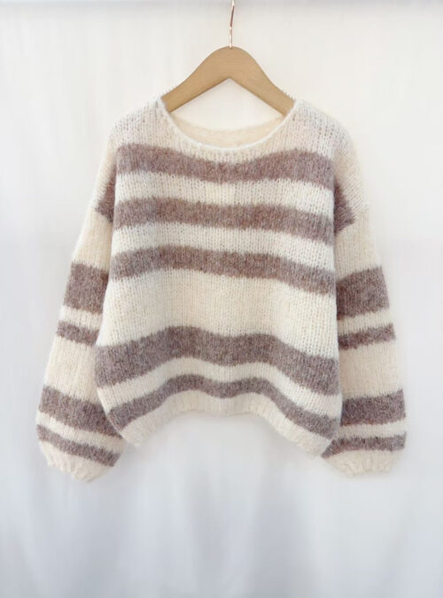 Pull en mailles ligné - Beige