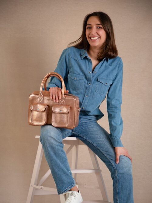 Sac à main en cuir - Paul Marius - Le Dandy S - Or rose