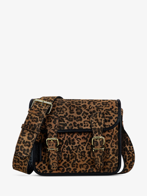 SAC BANDOULIÈRE CUIR MARRON - Paul Marius - Sacoche S - Leopard