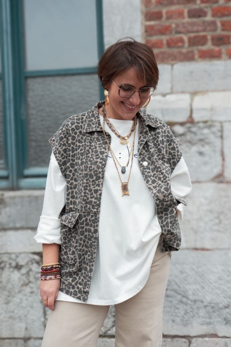 sweat col rond smile blanc 06