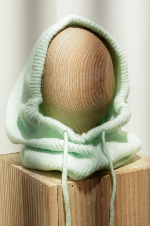 Cagoule col en mailles unie - mint