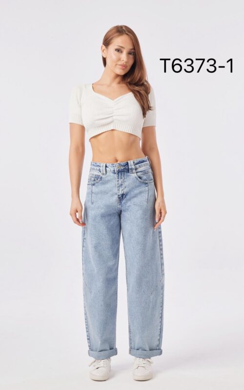 Jeans coupe mum - Lauria - Bleu