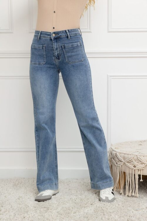 Jeans patte d'éléphant - Bleu foncé