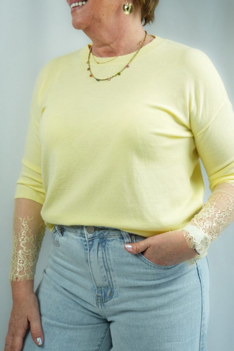blouse-unie-avec-manches-en-dentelle-alicia-jaune_04 blouse unie avec manches en dentelle alicia jaune 04