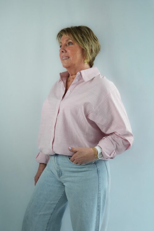 Chemise lignée - Rose