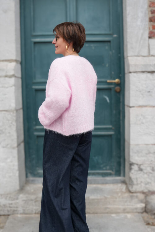 Gilet uni - Bernadette - Rose