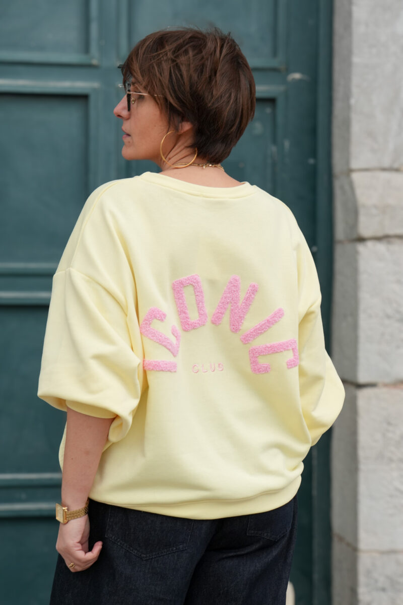 sweat col rond manches longues iconic jaune 02