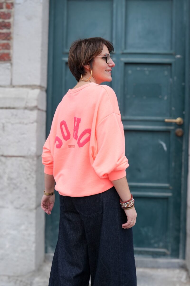 sweat shirt col rond soho orange 04