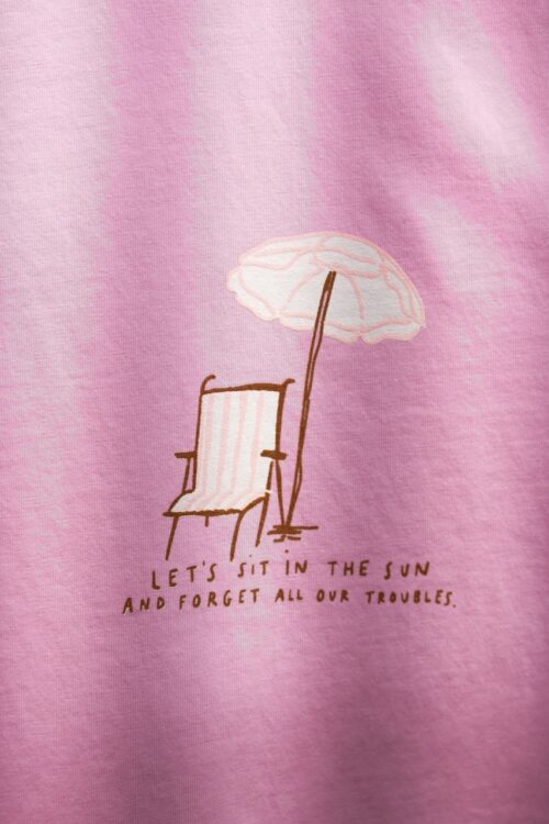 T-shirt manches courtes - Let's sit in the sun - Rose