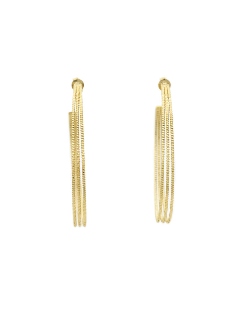 Boucles doreilles By Sidonie Creoles 3 fils diamentes By Sidonie 18975 2