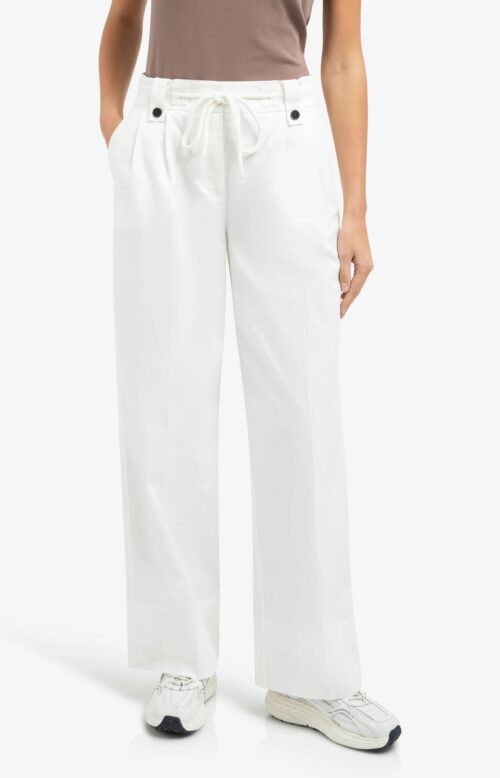 Pantalon a pinces coupe large avec lien a la taille YAYA blanc YAYA 18885 2 1