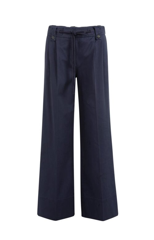 Pantalon a pinces coupe large avec lien a la taille YAYA marine YAYA 18907 2 1