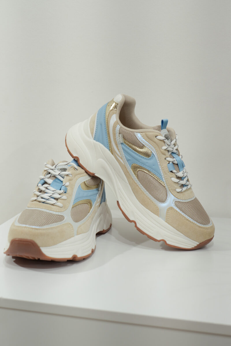 basket basse pour femmes poelman abby beige blanc soft gold avec semelle structuree 02