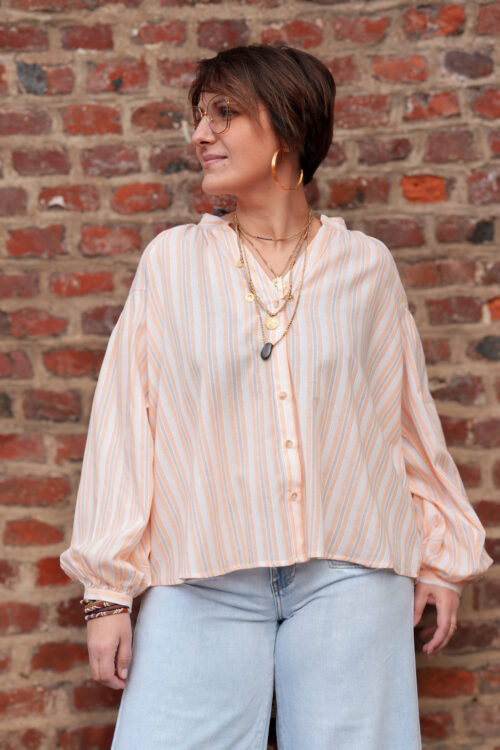 Blouse col rond à rayures - Mimosa